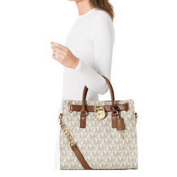 Michael Kors SIGNATURE HAMILTON SAFFIANO SATCHEL SIZE- L - Picture 4 of 15